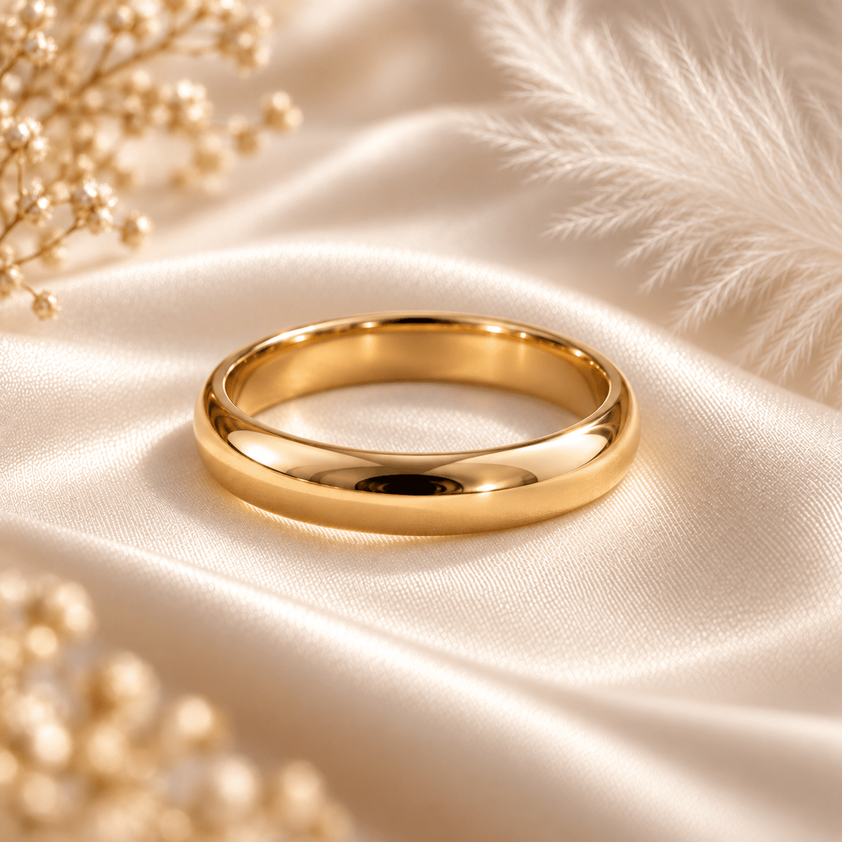 4mm Domed Gold Wedding Band | Fine Jewellery by Sovushka London